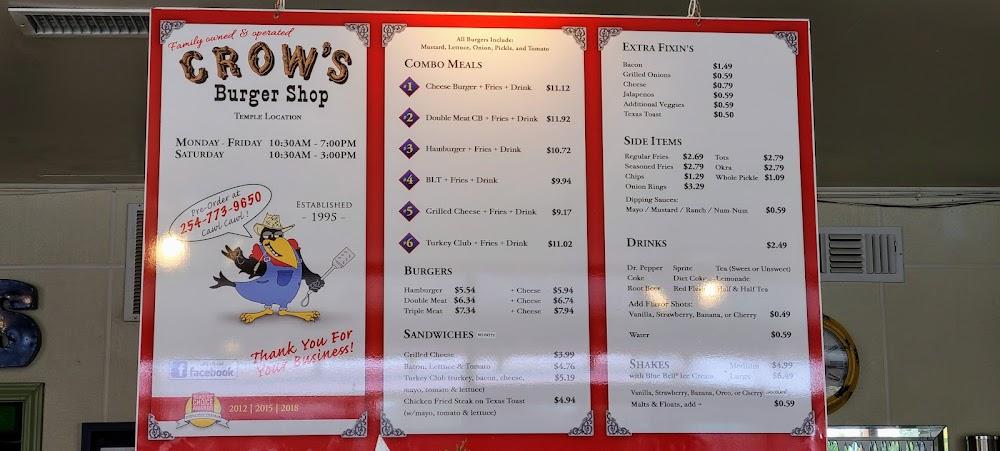 Crow's Burgers Menu image 4